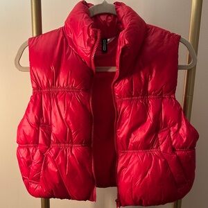 H&M Bright Red Quilted Puffer Vest for Kids